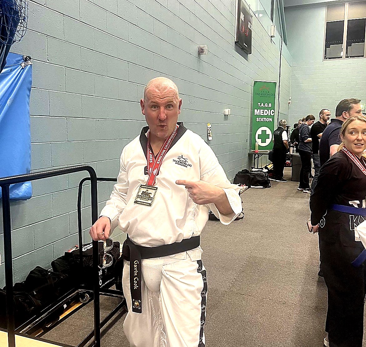 Gavin Cook competing in Taekwondo
