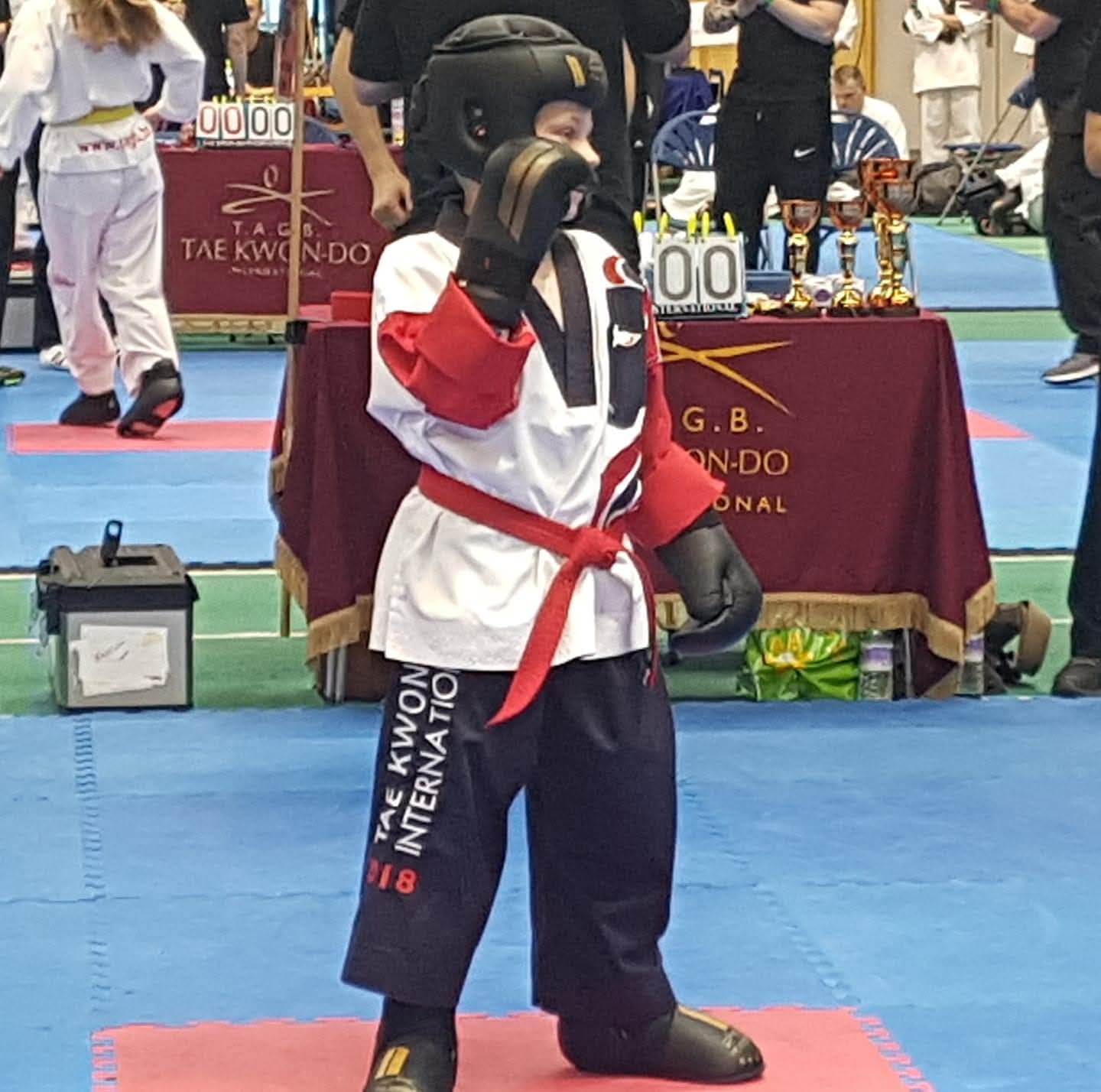 Jake sparring at the TAGB International Championships
